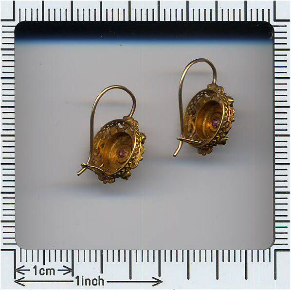 Charming frivolous gold Victorian earrings