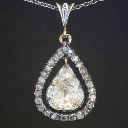 Victorian pear shaped diamond Princess necklace