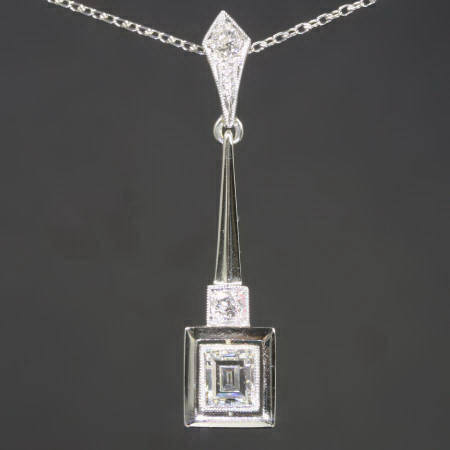 Geometrical Art Deco diamonds pendant