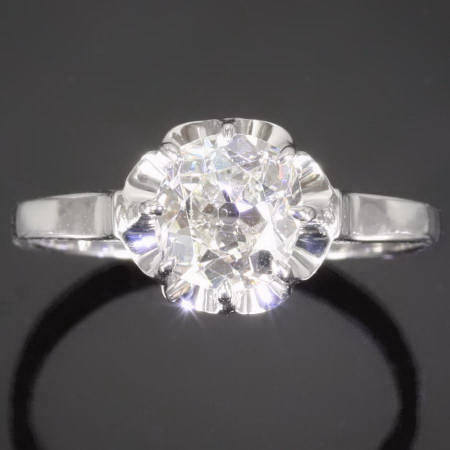 Big old mine brilliant cut diamond engagement ring