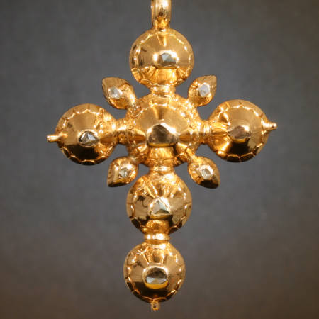 Georgian rose cut diamond gold cross