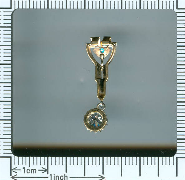 Art Deco diamond pendant in two tone 18K gold