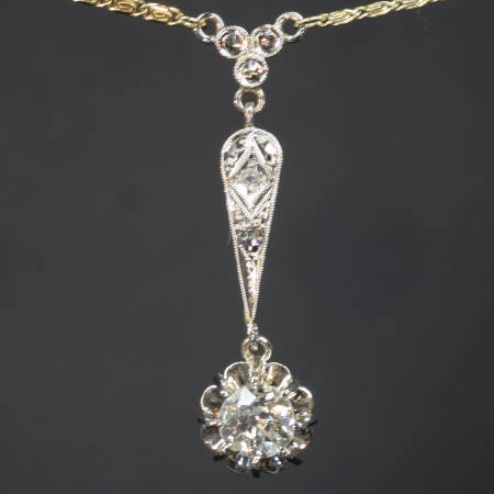 Art Deco diamond pendant on chain