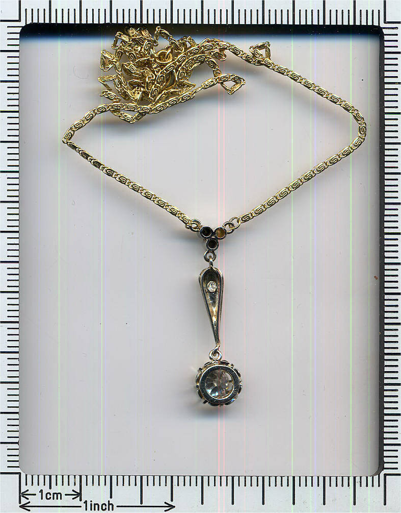 Art Deco diamond pendant on chain