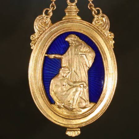 Masonic Victorian brooch with pendant