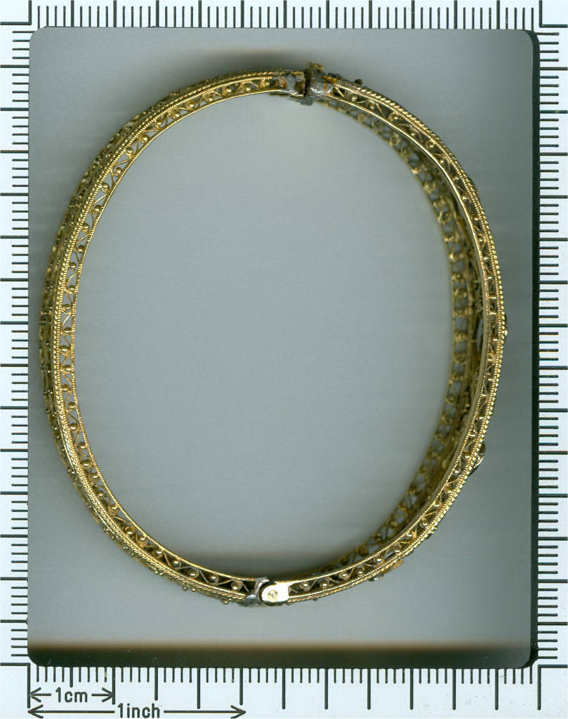 Amazing gold filigree Victorian bracelet from the Austro-Hungarian Empire (image 5 of 7)