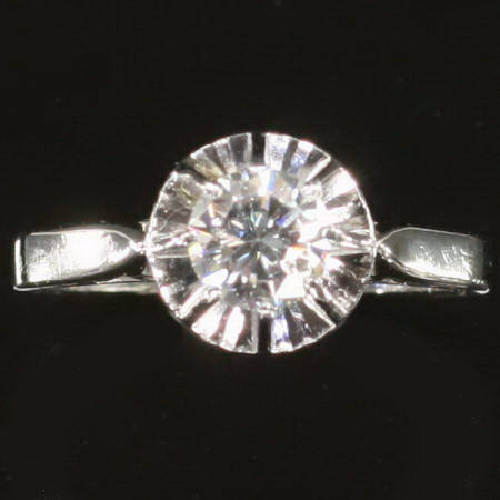 White gold and platinum estate diamond engagement ring