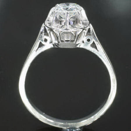 White gold and platinum estate diamond engagement ring