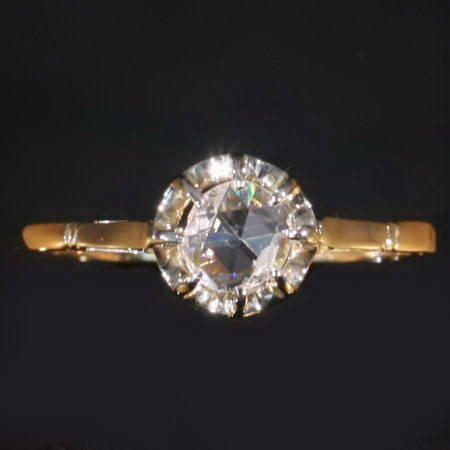 Rose cut diamond engagement ring from the interbellum
