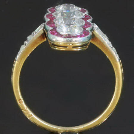 Magnificent Art Deco engagement ring with rubies and diamonds (image 7 of 8)
