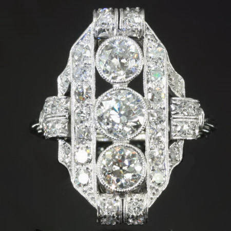 Better then this it cannot get platinum Art Deco diamond engagement ring