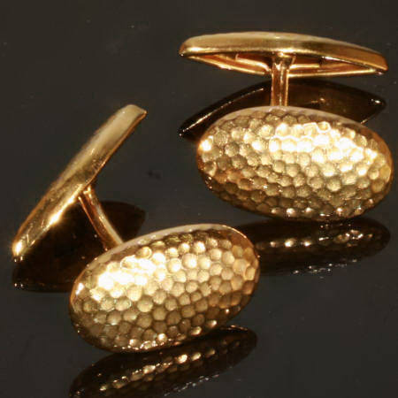 Stylish cufflinks from the 1900s with hammered surface