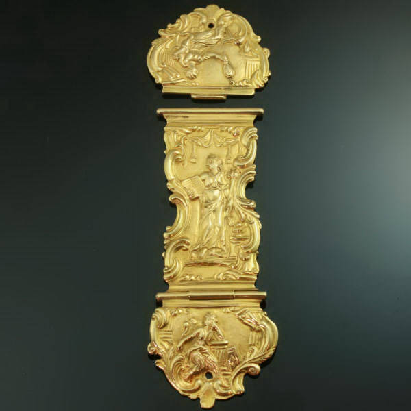 Golden Eighteenth Century bible closure with allegorical figures