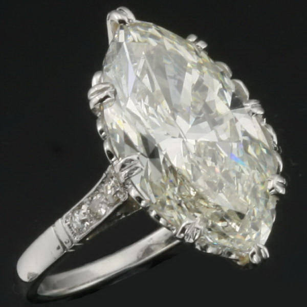 XXL marquise diamond platinum estate engagement ring (5.11 carat diamond weight) (image 2 of 9)