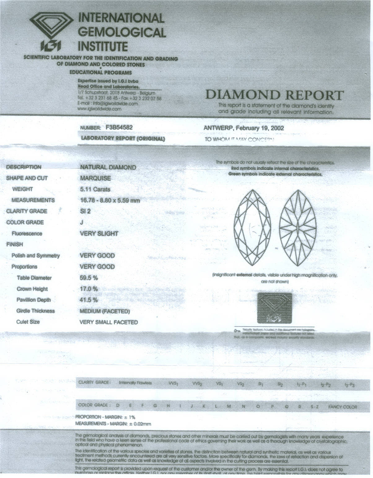XXL marquise diamond platinum estate engagement ring (5.11 carat diamond weight) (image 8 of 9)