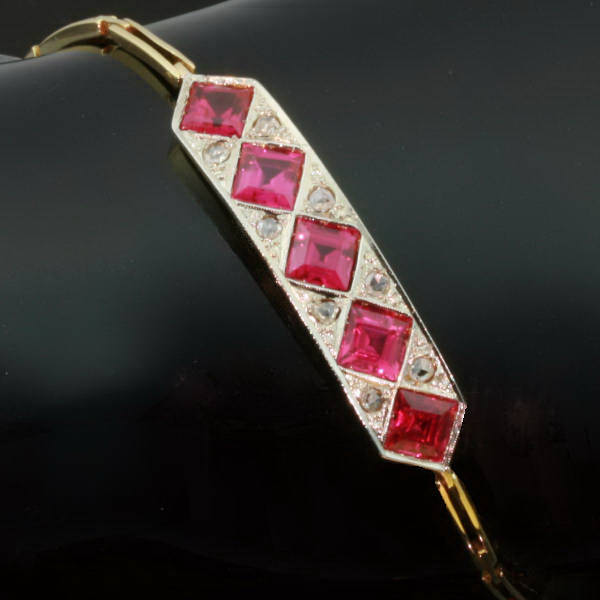 Art Deco ruby and diamond bracelet