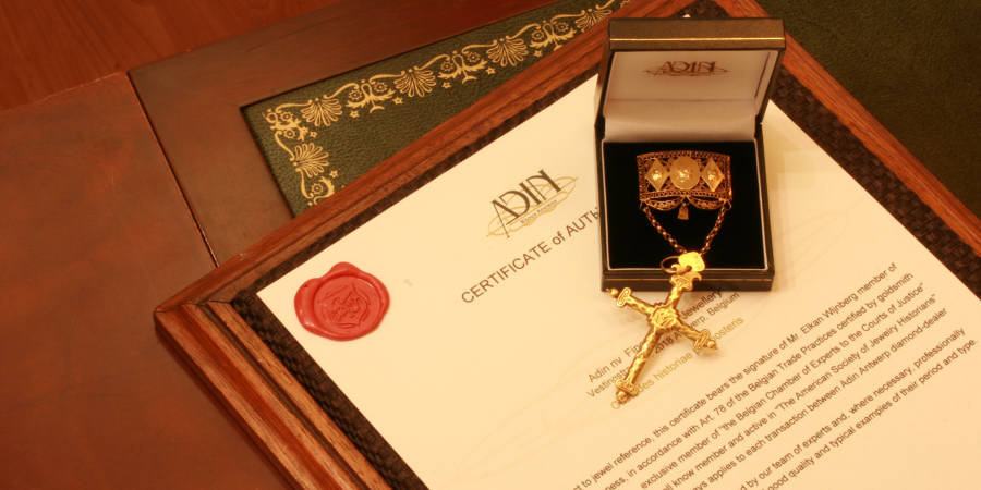 Original French or Belgian Georgian cross, breast piece, gold filigree (image 4 of 7)