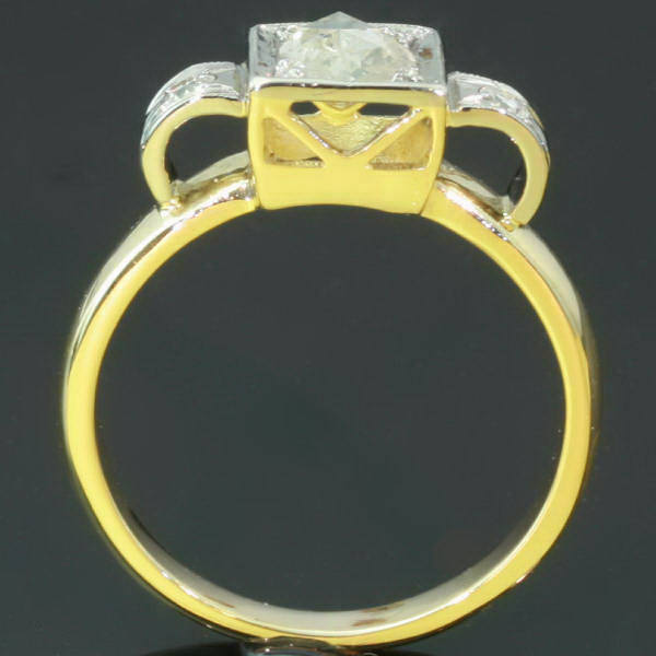 Very straightforward Art Deco engagement ring with big rose cut diamond (image 4 of 7)