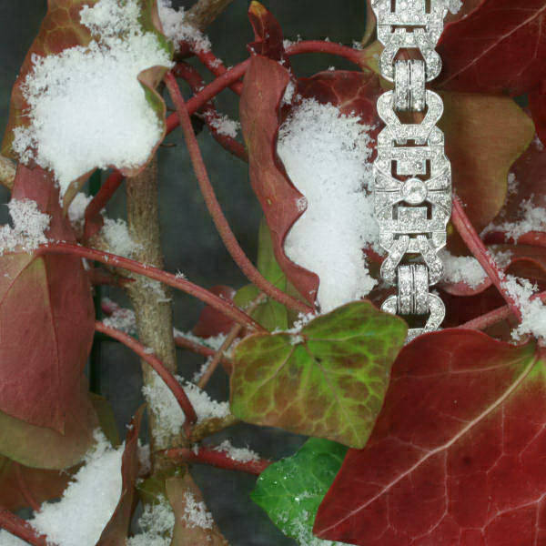 Stylish Art Deco platinum diamond bracelet (7.50 carat total diamond weight) (image 5 of 8)