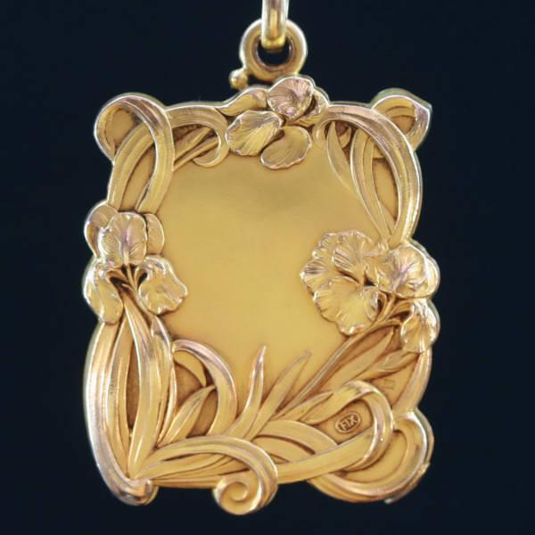 Magnificent Art Nouveau pendant signed E.Dropsy with sliding mirrors (image 4 of 9)