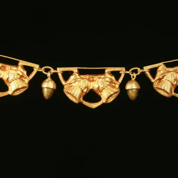 Art Nouveau gold choker necklace made in France (image 1 of 5)