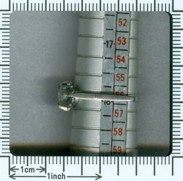 Estate one stone solitair platinum engagement ring (image 6 of 7)
