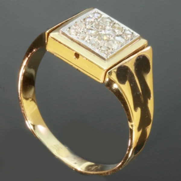 Two faced antique poison ring with hidden place made just after French Revolution (image 8 of 18)