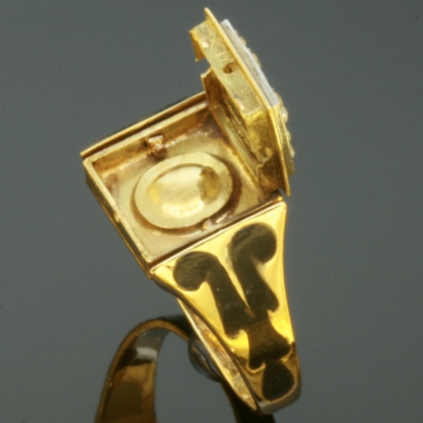 Two faced antique poison ring with hidden place made just after French Revolution (image 11 of 18)