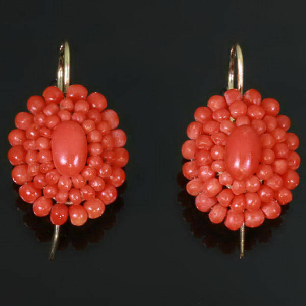 victorian coral earrings