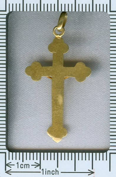 Sweet gold Victorian gold antique cross made in France with crucifix