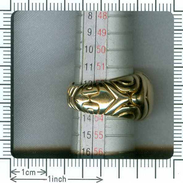 Bulgari Bvlgari gold estate ring: Description par door Adin Bijoux Anciens.