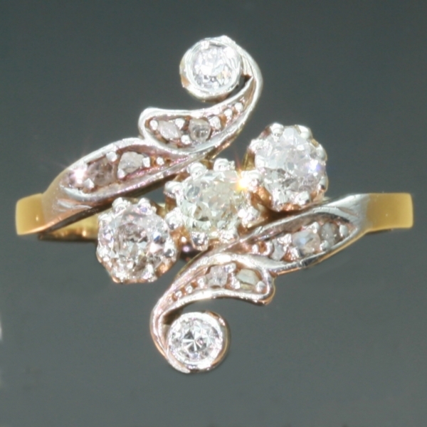 Victorian three stone antique diamond ring, Images by Adin Antique Jewelry.