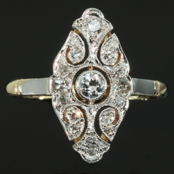 Belle Epoque diamond gold engagement ring