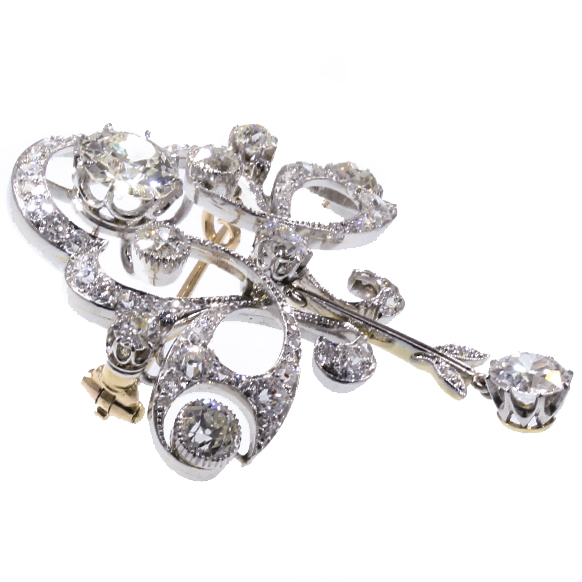 Broche Fleur En Or Jaune Vintage Art Nouveau - Belle Époque, France, Référence N4036