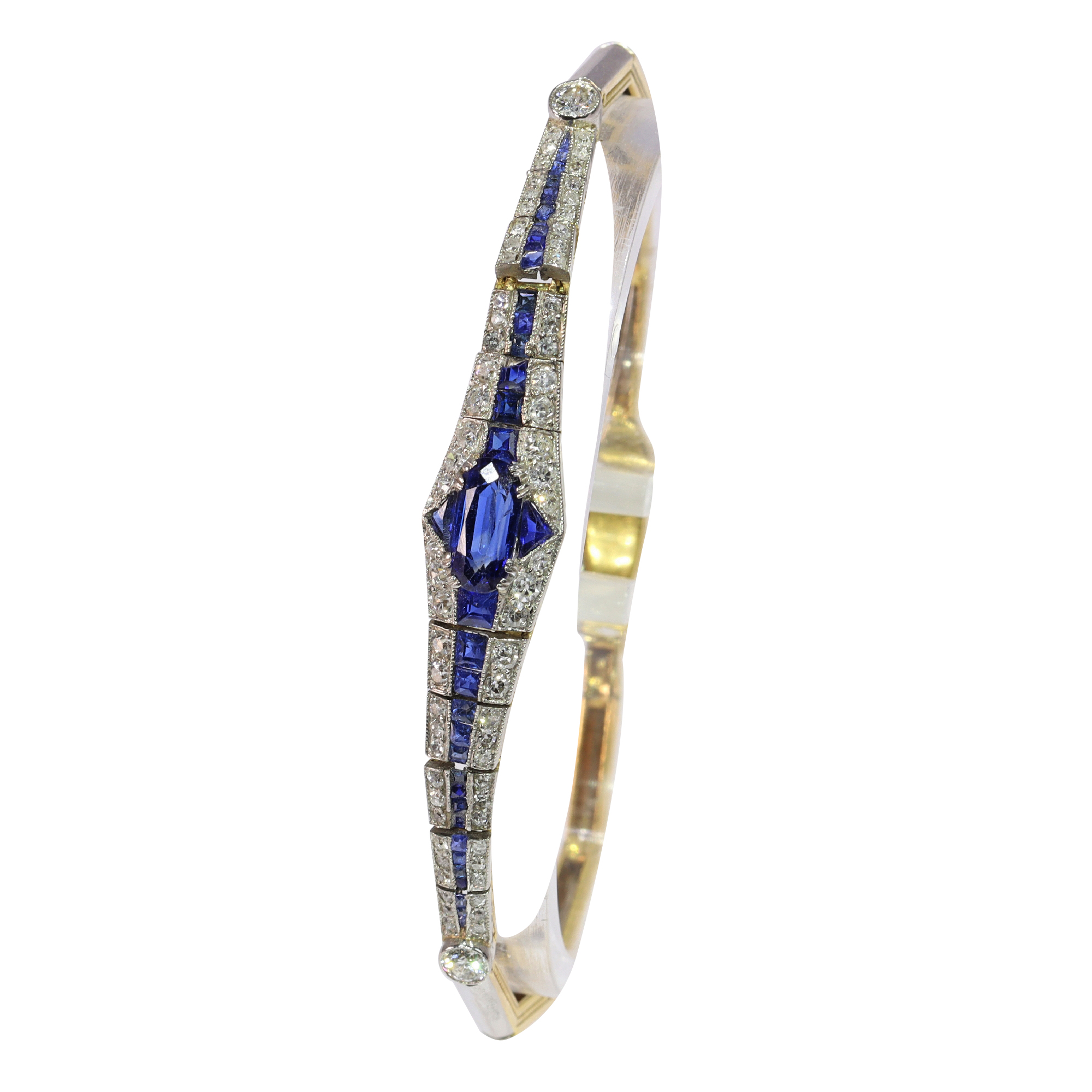1920's Wrist Candy: A Fusion of Sapphire and Diamonds: Description