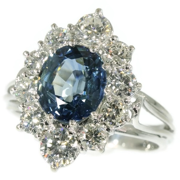 Estate diamond and sapphire engagement ring: Description by Adin ...