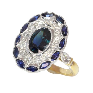 Vintage Vows: A Sapphire Ring Weaving Romance and History