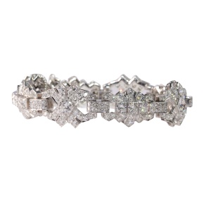 Art Deco Echoes: A Platinum Belgian Bracelet from the 1950s