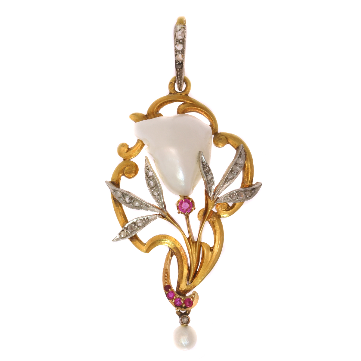 Nature's Artistry: The Art Nouveau Pearl Pendant