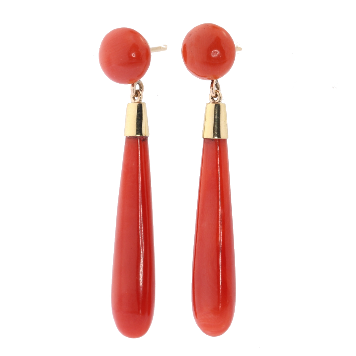 long coral earrings