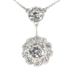Art Deco Reverie: Fifties Old Cut Diamond Pendant with 4.27ct Elegance
