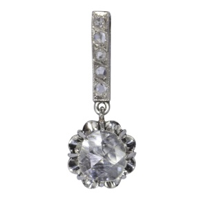 Vintage Art Deco diamond pendant with large rose cut diamond