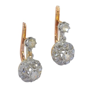 Vintage pendent diamond earrings