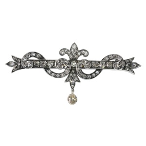 Vintage antique diamond bar brooch