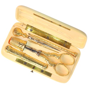 Opulent Stitches: A French Gold Sewing Set from the Victorian Era