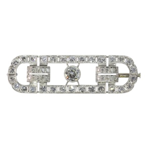 Art Deco-Inspired Gentleman’s Brooch – Vintage Fifties Design with 4.92ct Diamonds