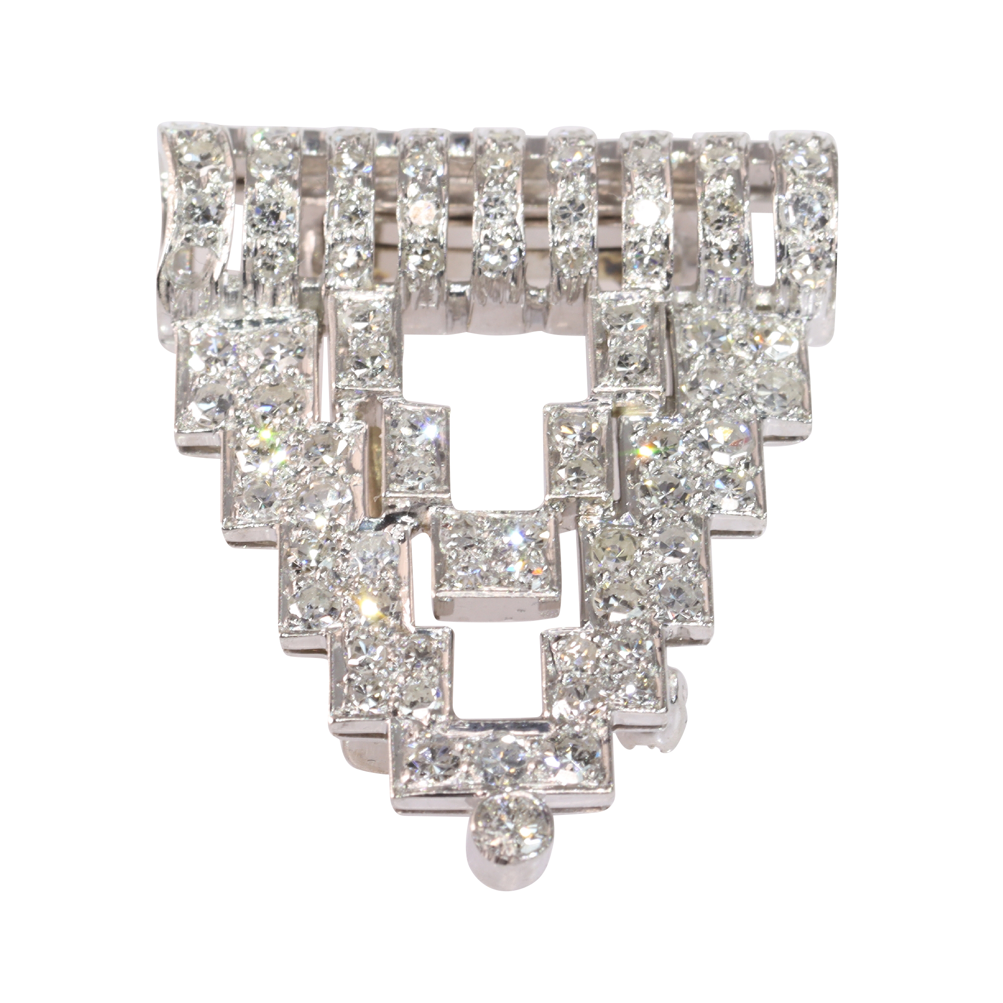 Vintage Platinum Art Deco Brooch with Diamonds – A Classic 1920s