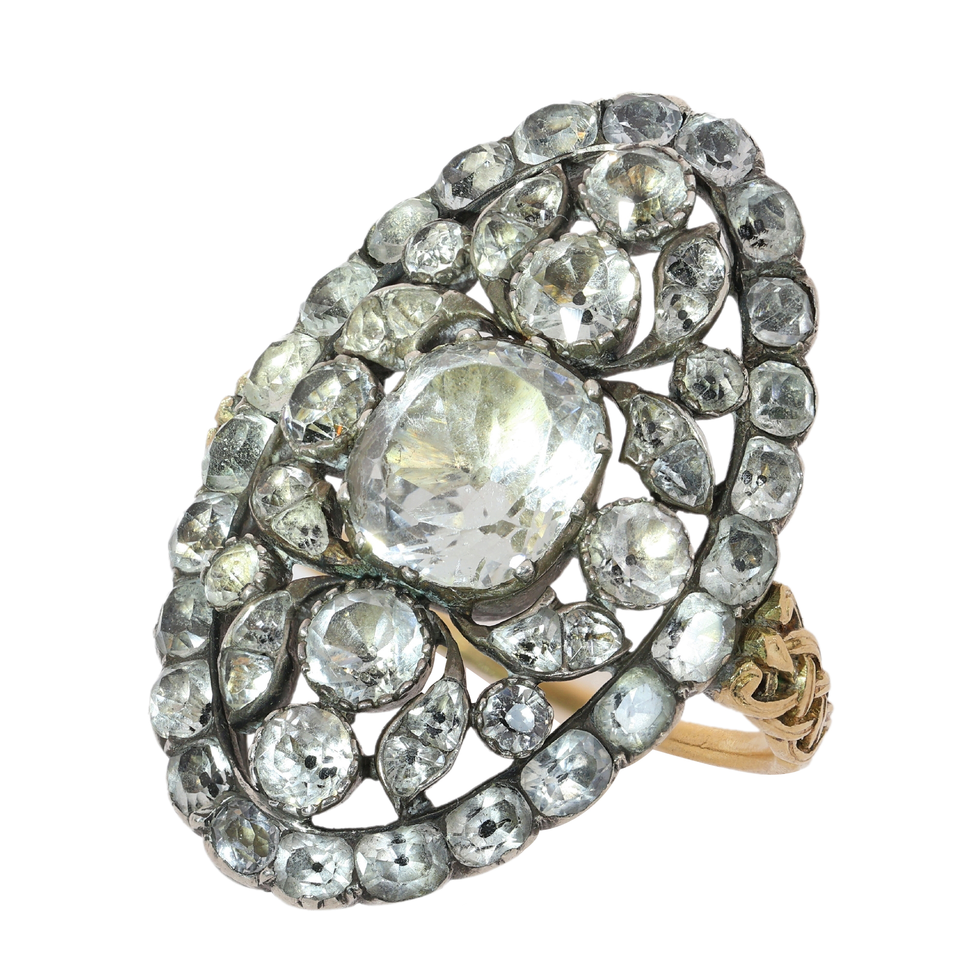 Antique late 18th century Portuguese ring with stones traditionally described as Minas Novas