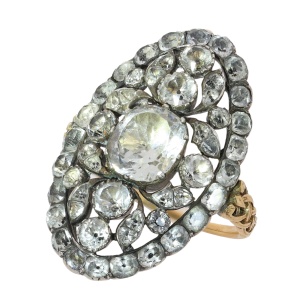 Antique late 18th century Portuguese ring with stones traditionally described as Minas Novas