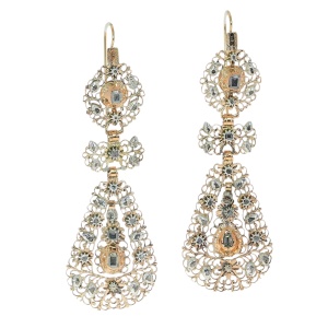 Rococo Diamond Pendant Earrings from the Southern Netherlands, circa 1750